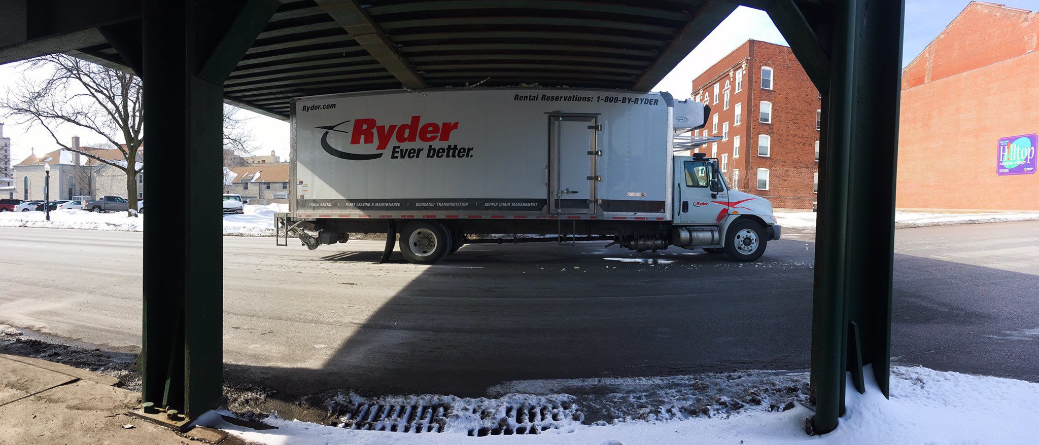 Truck eating bridge